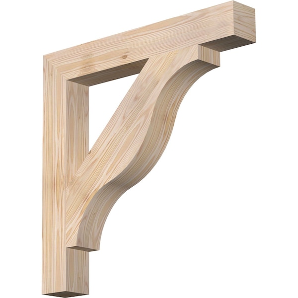 Ekena Millwork Funston Block Smooth Bracket, Douglas Fir, 3 1/2"W x 26"D x 26"H BKT04X26X26FST05SDF - main